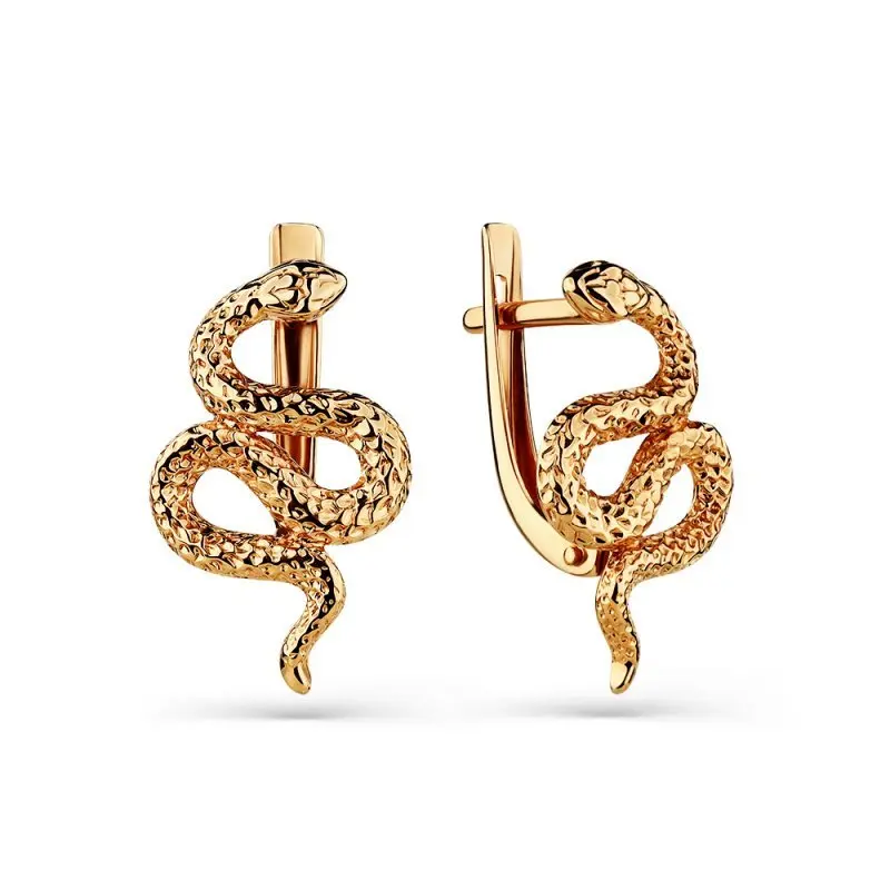 Серьги с английским замком из красного золота