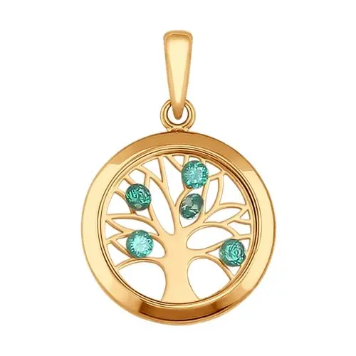 Подвеска декоративная из красного золота