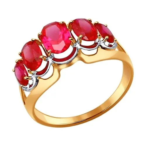 Кольцо декоративное из комбинированного золота