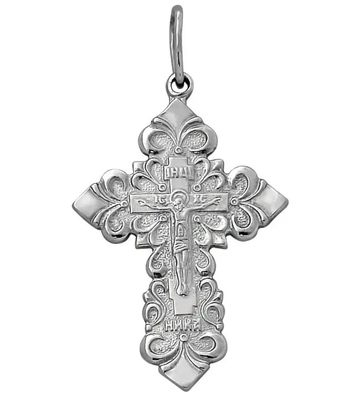 Подвеска крест из серебра