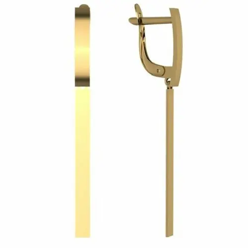 Серьги подвесные из красного золота