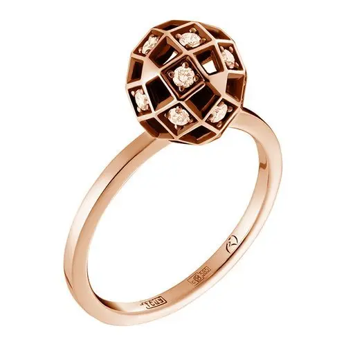 Кольцо декоративное из белого золота с бриллиантами