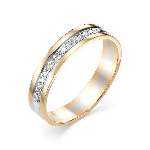 Кольцо обручальное из комбинированного золота