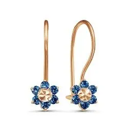 Серьги детские из красного золота