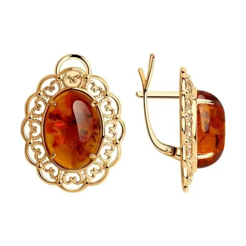 Серьги с английским замком из позолоты