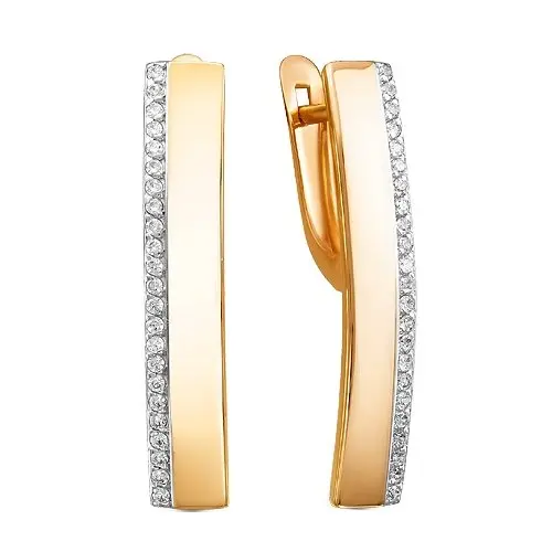 Серьги с английским замком из красного золота