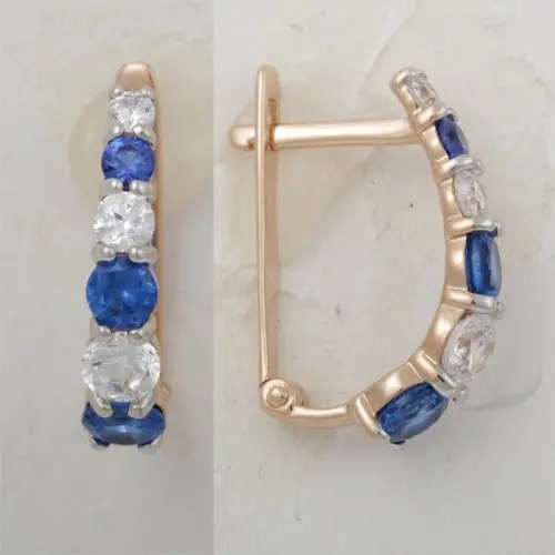 Серьги с английским замком из красного золота вид 1