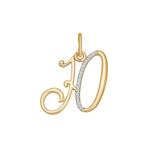 Подвеска буква из красного золота