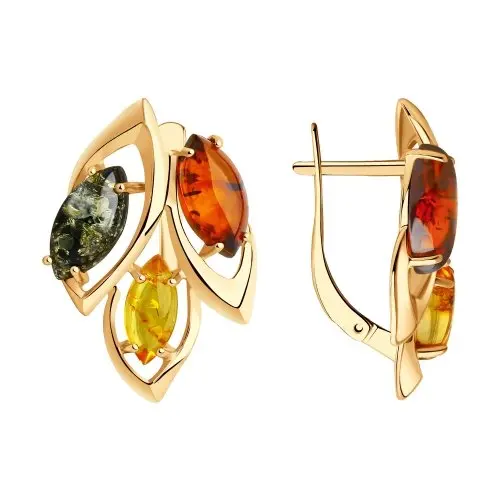 Серьги с английским замком из позолоты