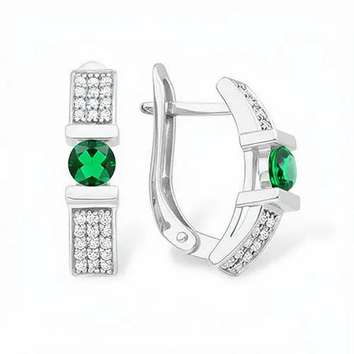 Серьги с английским замком из серебра