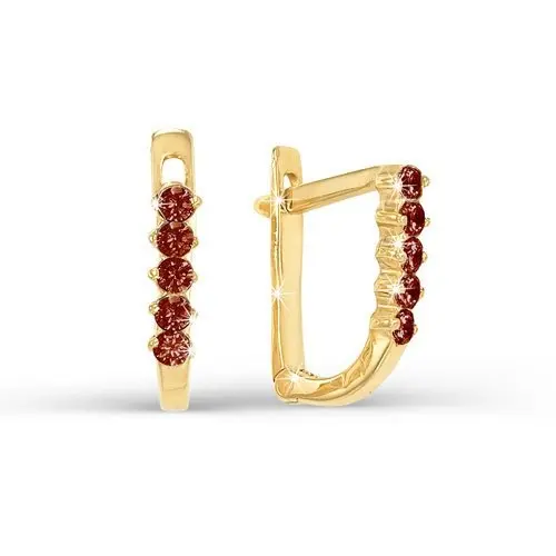 Серьги с английским замком из красного золота