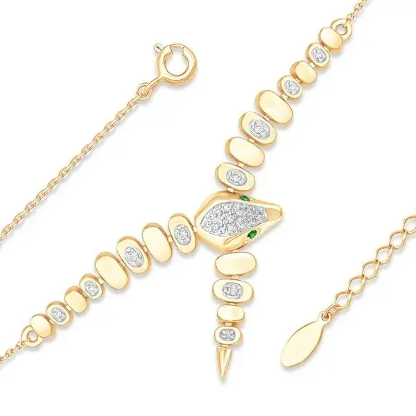 Браслет декоративный из красного золота