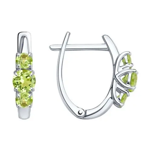 Серьги с английским замком из серебра