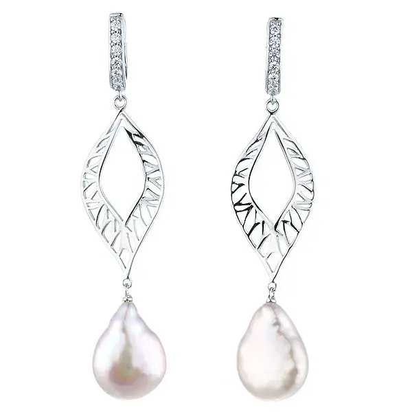 Серьги подвесные из серебра