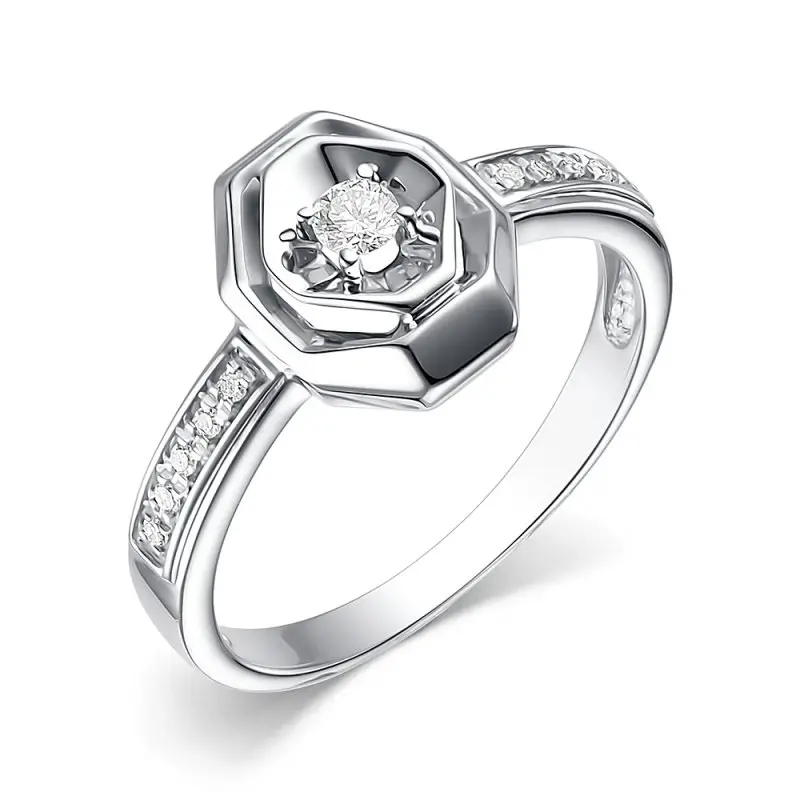 Кольцо декоративное из белого золота