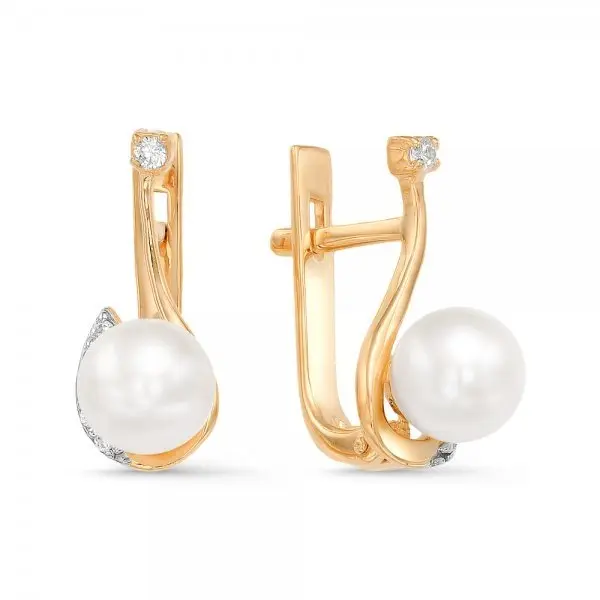 Серьги с английским замком из красного золота