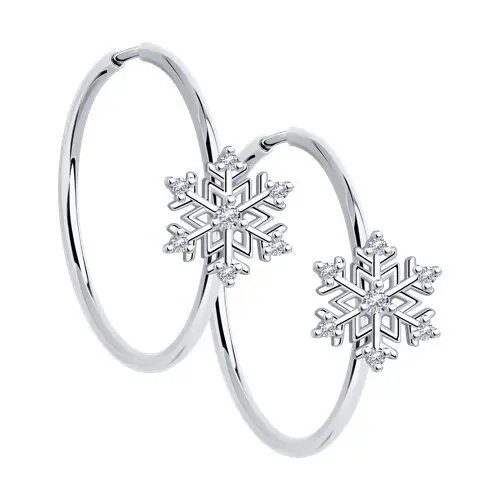 Серьги конго из серебра