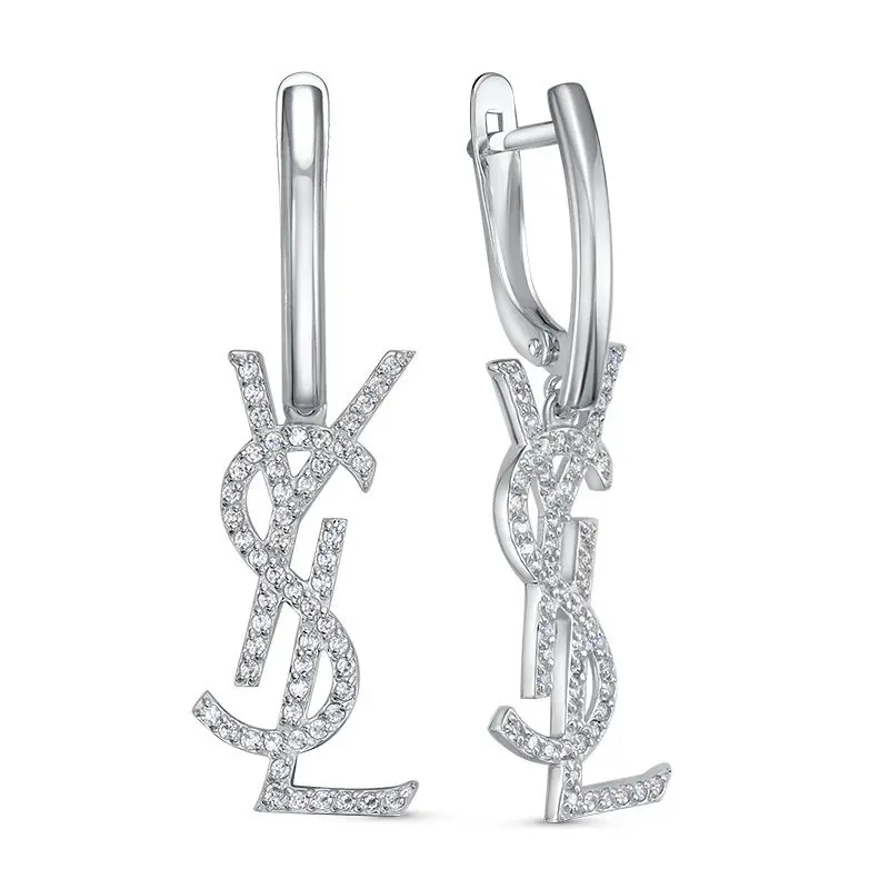 Серьги подвесные из серебра