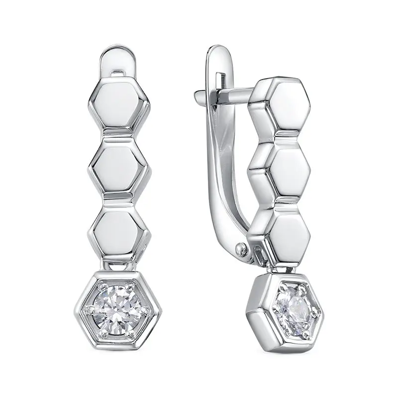 Серьги с английским замком из серебра