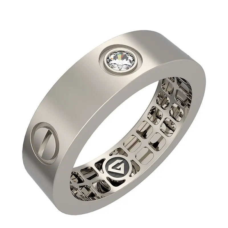 Кольцо декоративное из белого золота