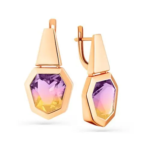 Серьги с английским замком из красного золота