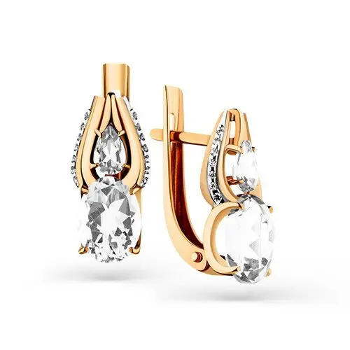 Серьги с английским замком из красного золота