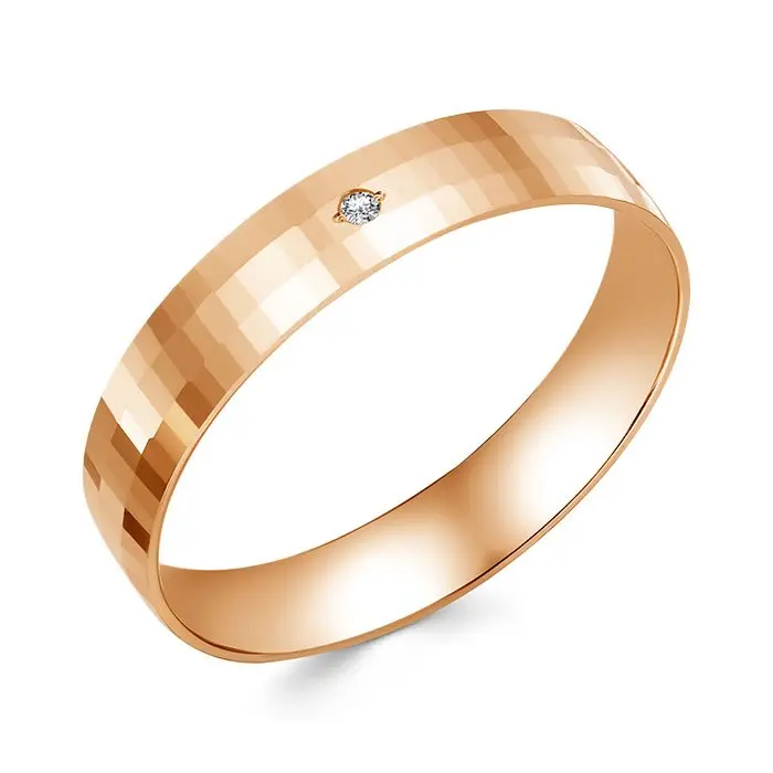 Кольцо обручальное из красного золота