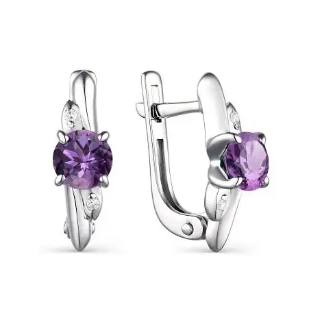 Серьги с английским замком из серебра