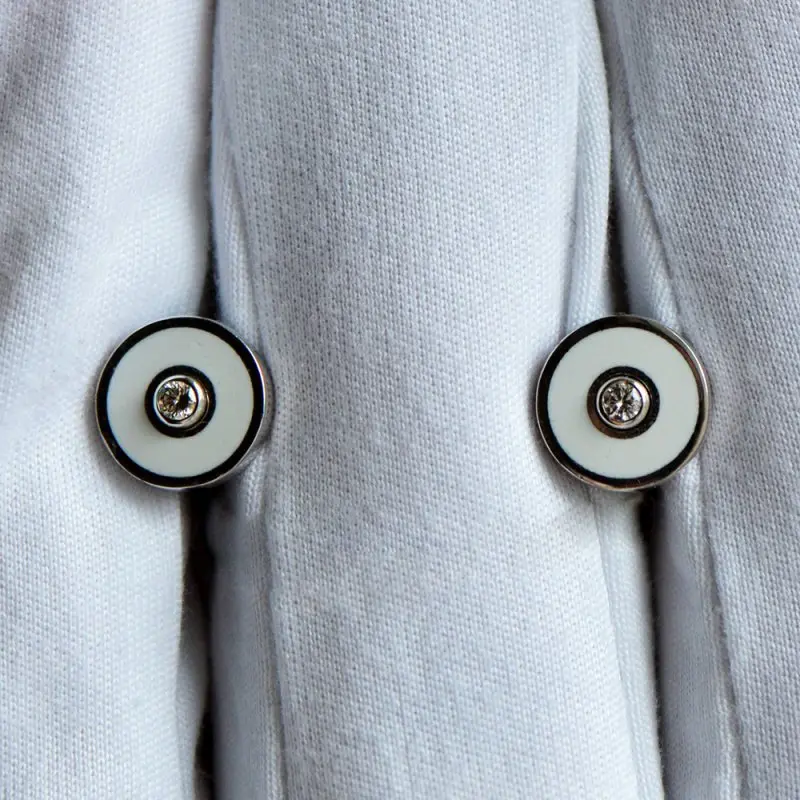 Серьги пуссеты из белого золота