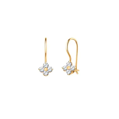 Серьги детские из красного золота
