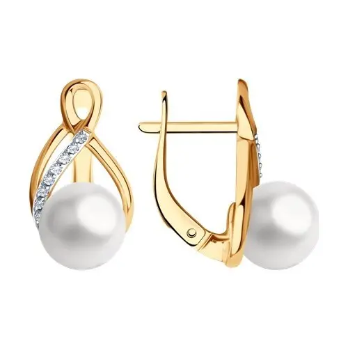 Серьги с английским замком из красного золота