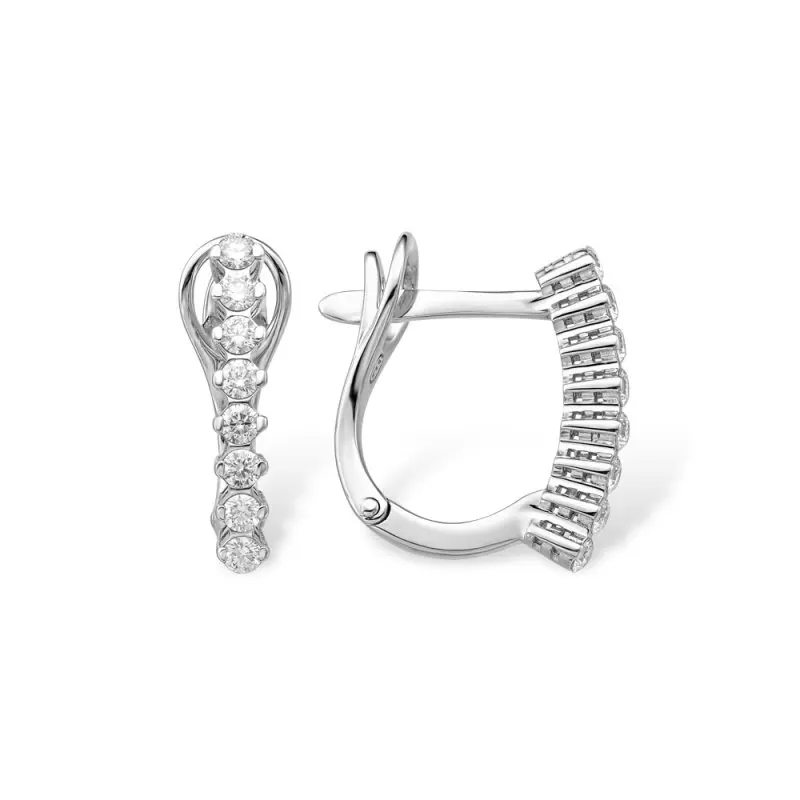 Серьги с английским замком из белого золота