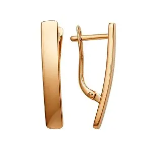 Серьги с английским замком из красного золота