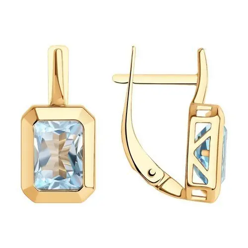 Серьги с английским замком из красного золота