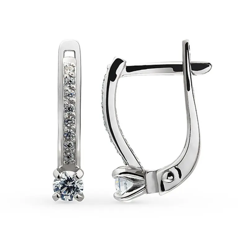 Серьги с английским замком из серебра