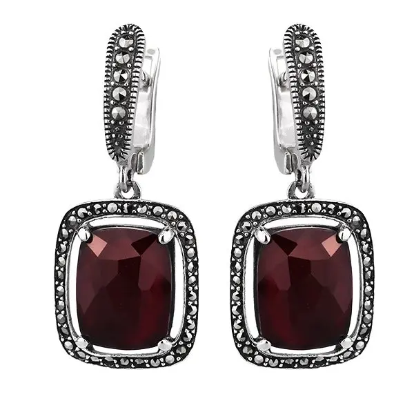 Серьги подвесные из серебра