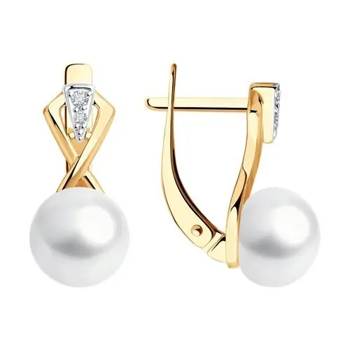 Серьги с английским замком из красного золота