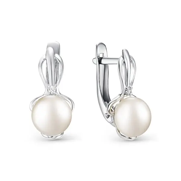 Серьги с английским замком из серебра