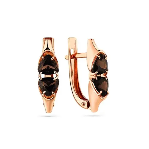 Серьги с английским замком из красного золота