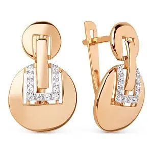 Серьги с английским замком из красного золота