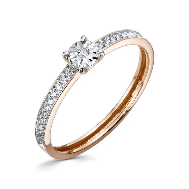 Кольцо декоративное из комбинированного золота