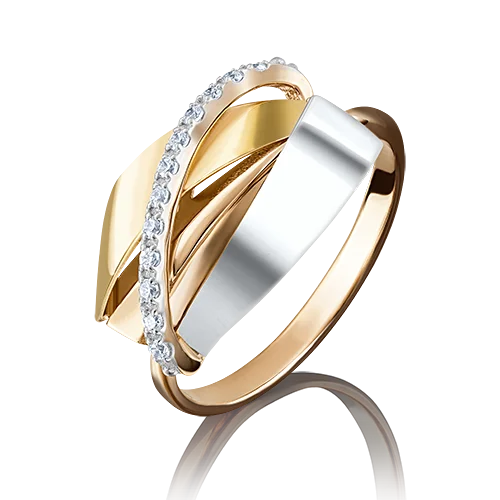 Кольцо декоративное из комбинированного золота