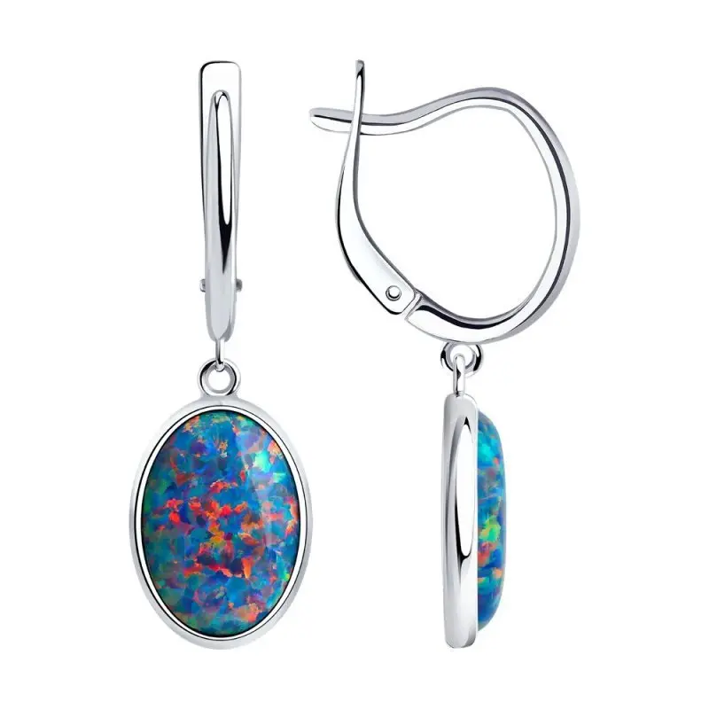 Серьги подвесные из серебра