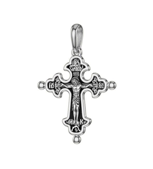 Подвеска крест из серебра