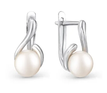 Серьги с английским замком из серебра