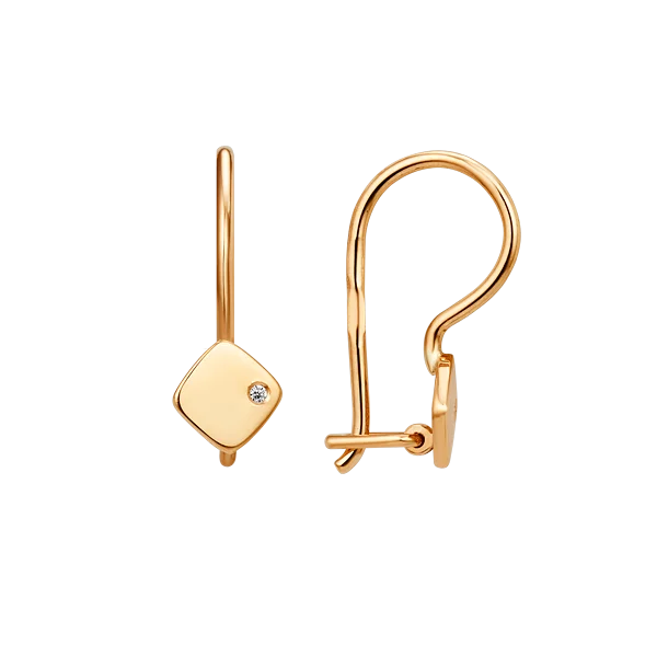 Серьги детские из красного золота