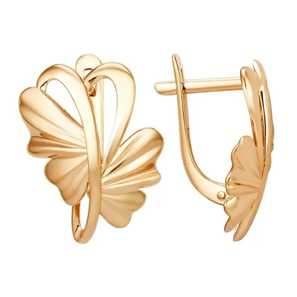 Серьги с английским замком из красного золота