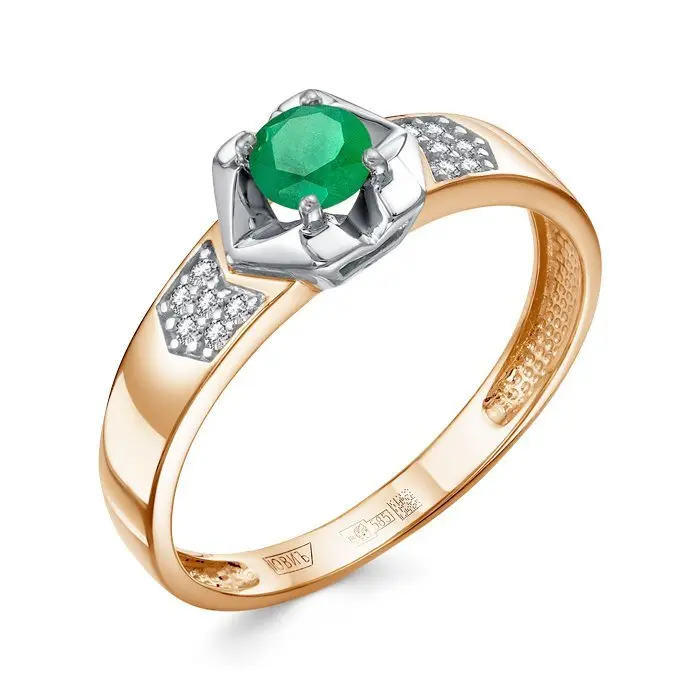 Кольцо декоративное из комбинированного золота