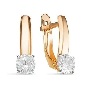 Серьги с английским замком из красного золота