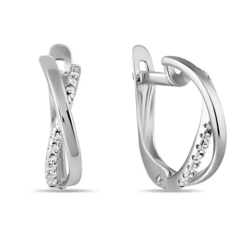 Серьги с английским замком из белого золота